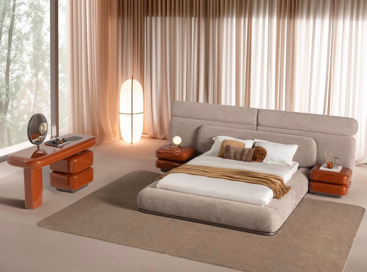 Chambre à coucher moderne terracotta